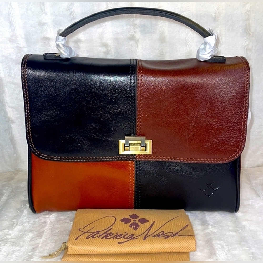 Patricia Nash Yoeky Top Handle Colorblock Leather Crossbody Bag